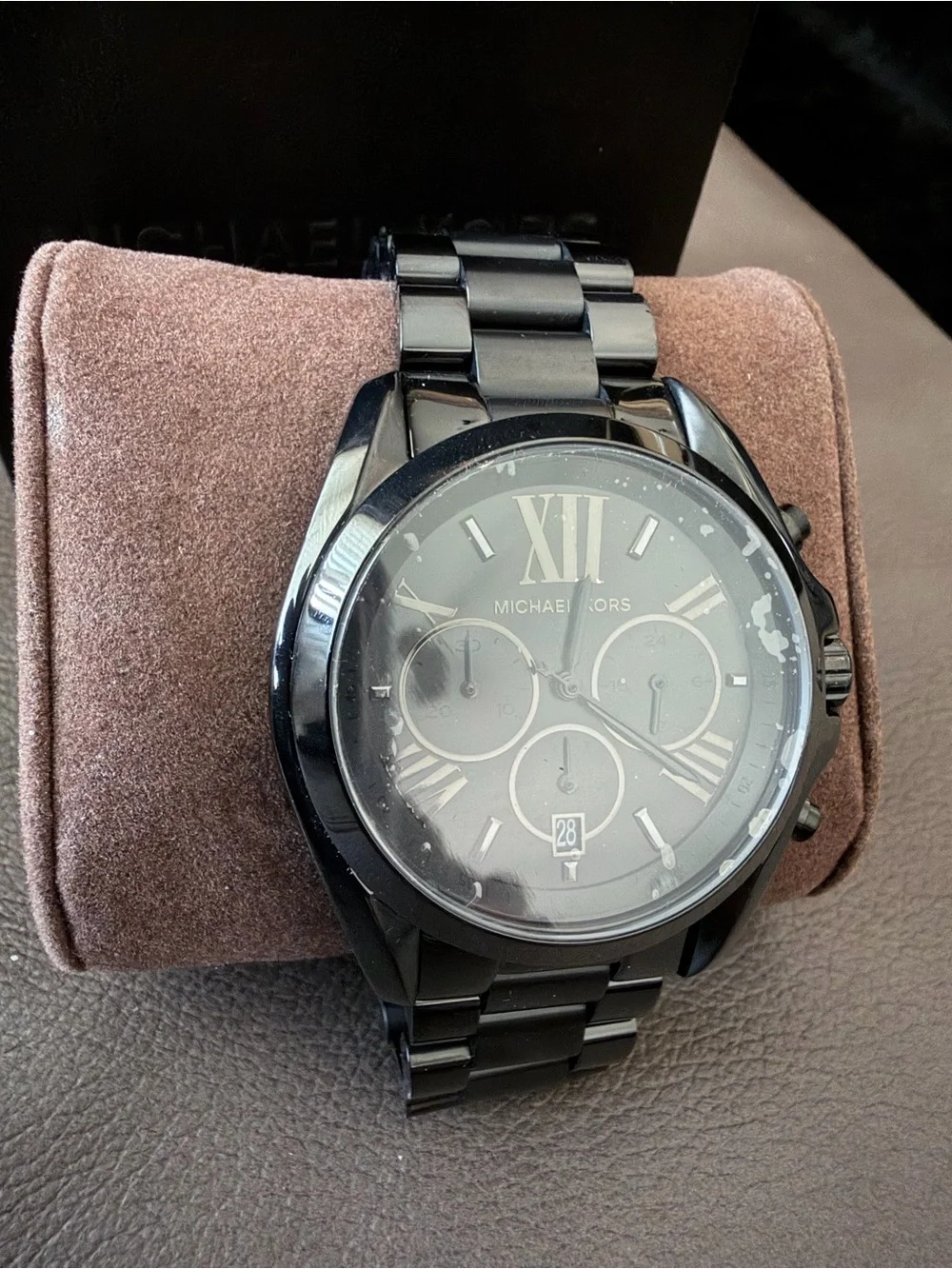 Michael Kors Black Stainless Steel Chronograph with Roman Numerals
